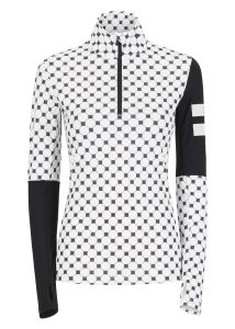 Onemore 681 -T-Neck With Half Zip Printed Logob./Black/White