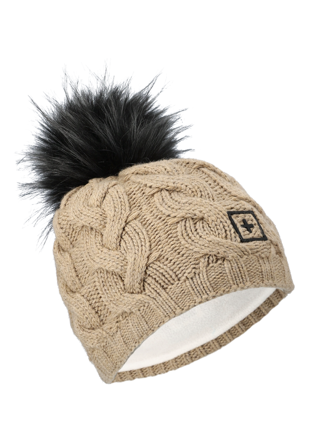 Onemore Bere 501 - Beanie With Eco-Fur Mosaico/Mosaico/White